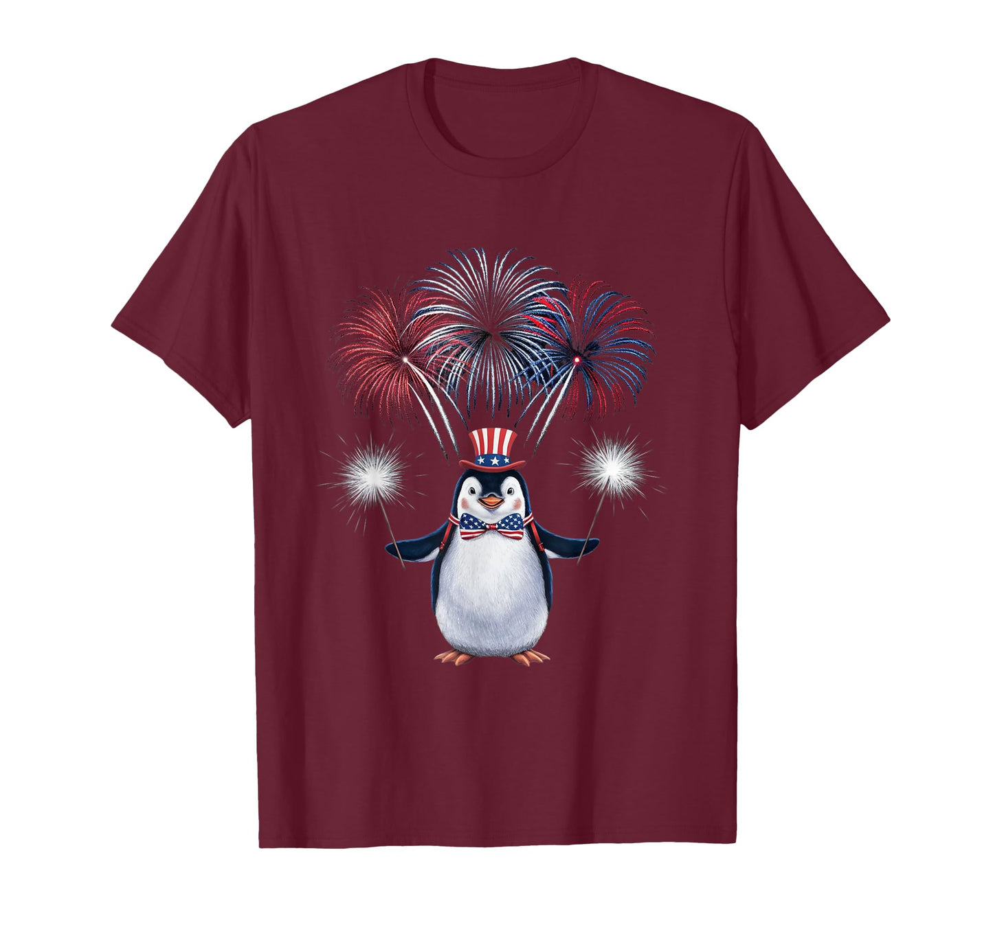 US Flag Penguin 4th Of July Patriotic Penguin Men Women Kids T-Shirt