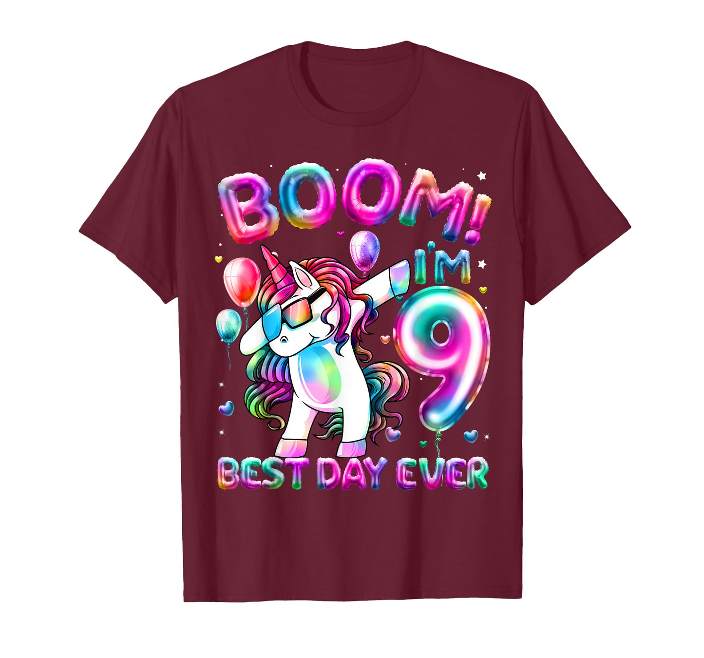9 Years Old Dabbing Unicorn Gifts 9th Birthday Girl Party T-Shirt