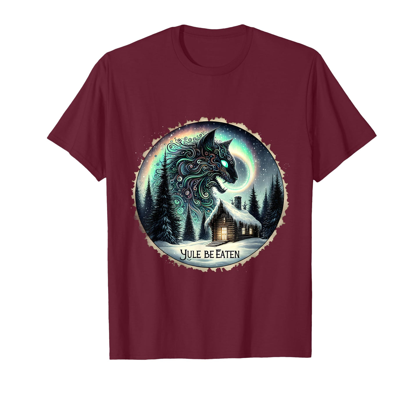 Yule Christmas Cat Yule Be Eaten Jolakotturinn Icelandic T-Shirt