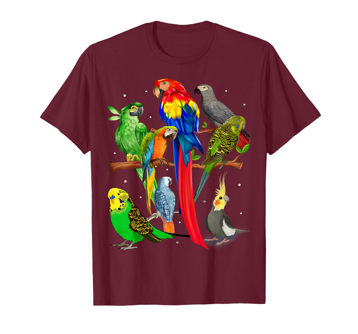 Macaw, Cockatoo, African Grey, Budgie - Parrot Flock T-Shirt