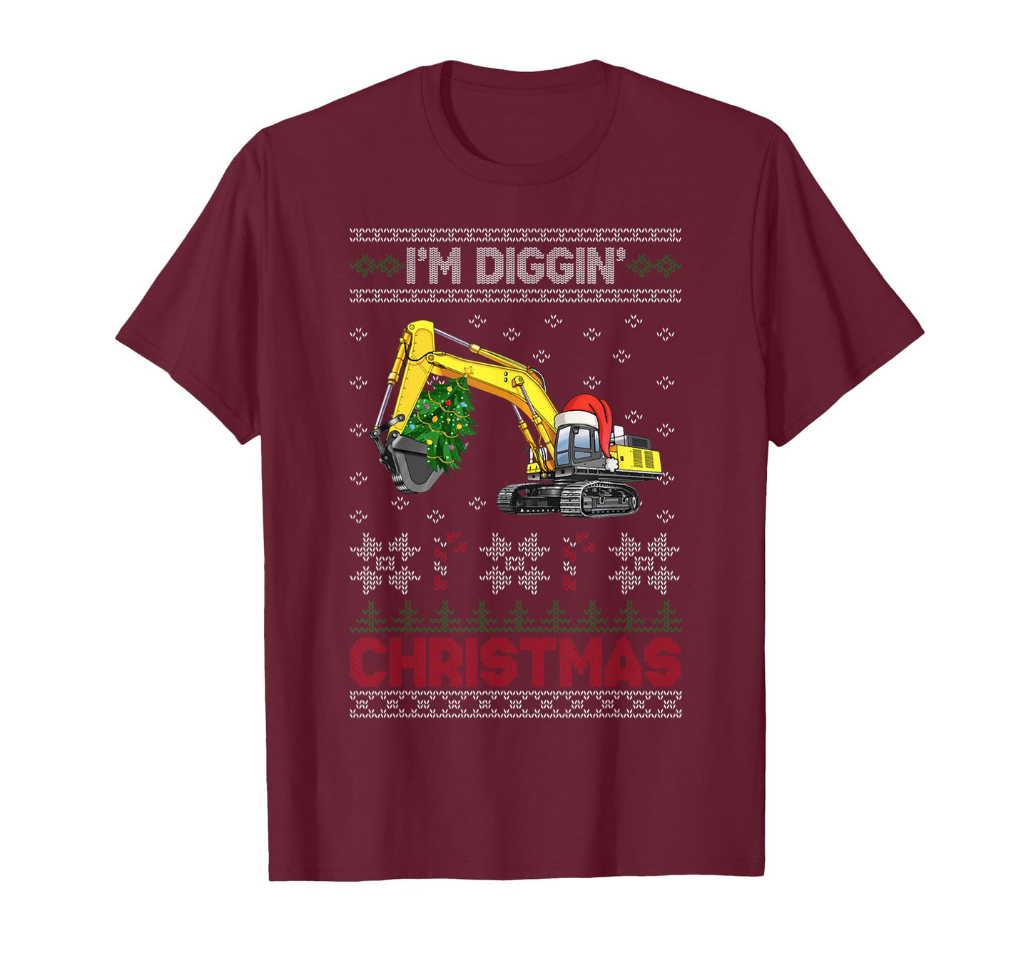 Kids Toddler Boy Diggin Christmas Tree Excavator T-Shirt
