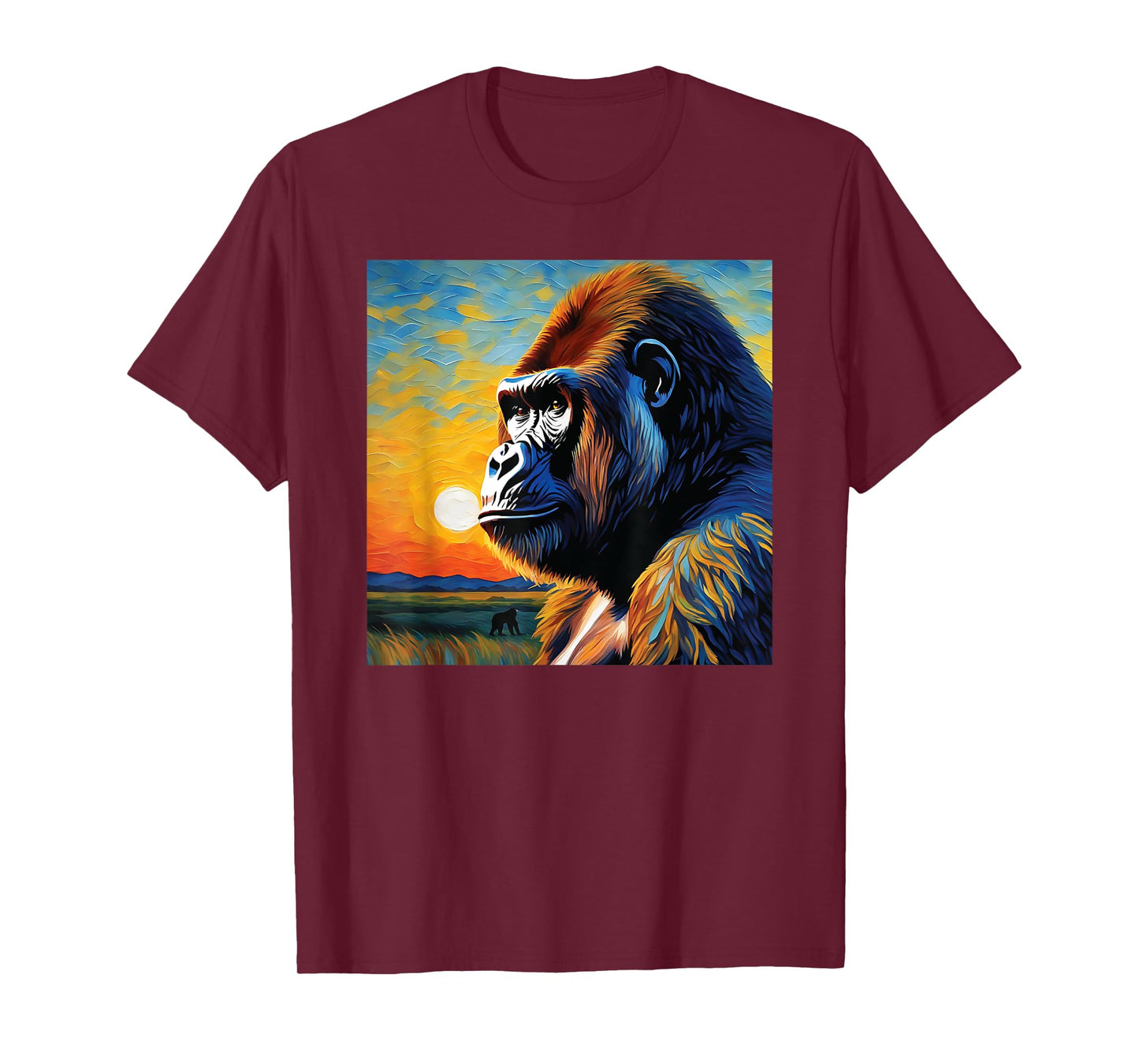 Gorilla head painting Art face for lover Silverback animal T-Shirt