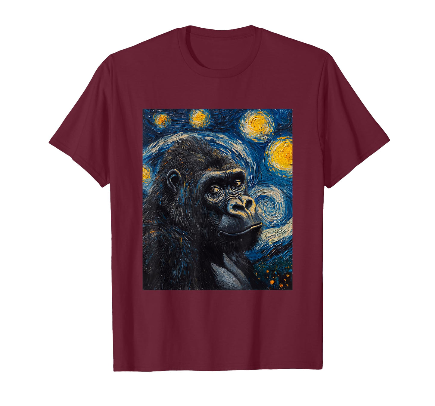Gorilla Monkey - Van Gogh Style - Starry Night Graphic T-Shirt