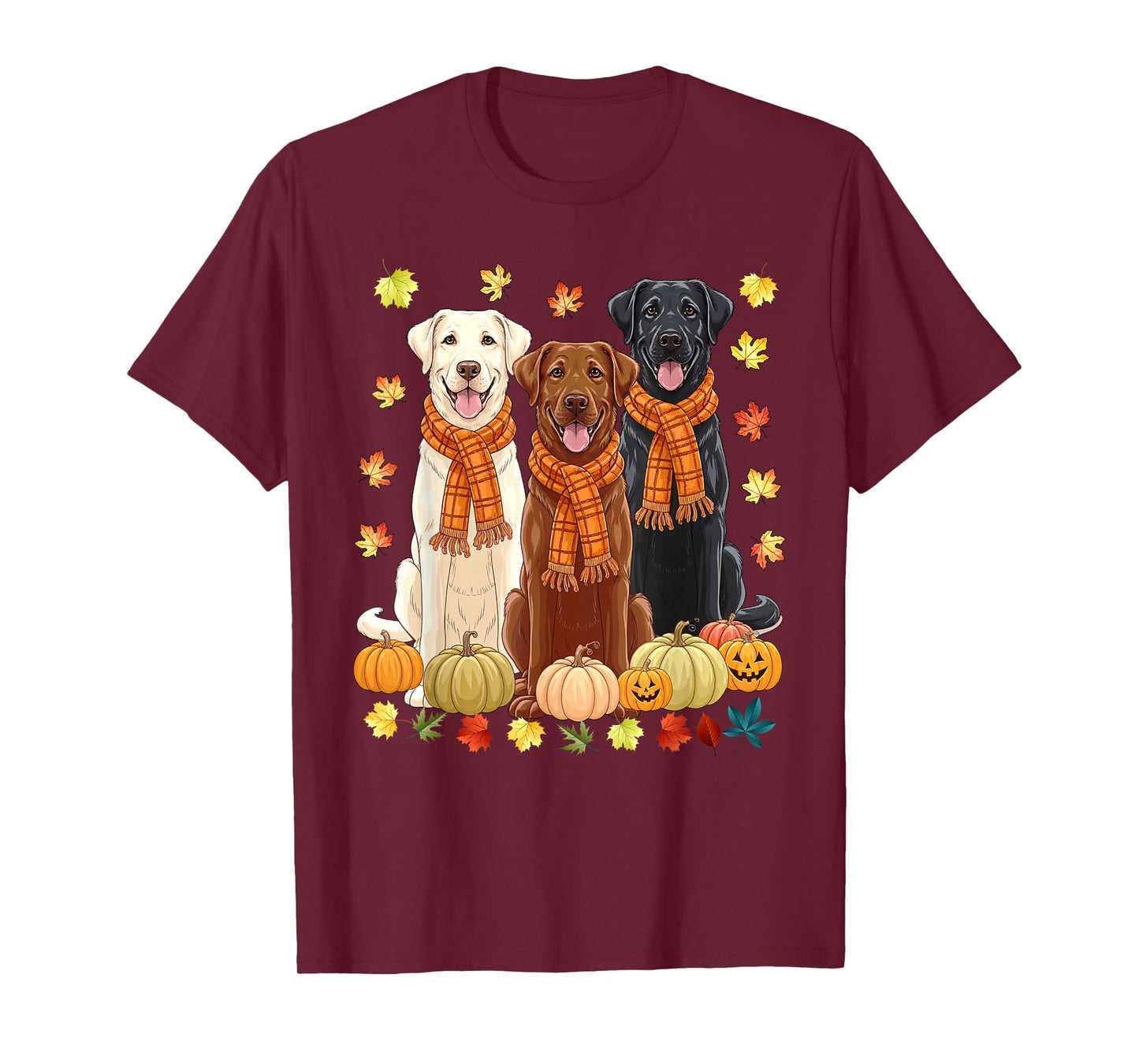 Fall Autumn Pumpkin Labrador Retriever Thanksgiving Dog Mom T-Shirt