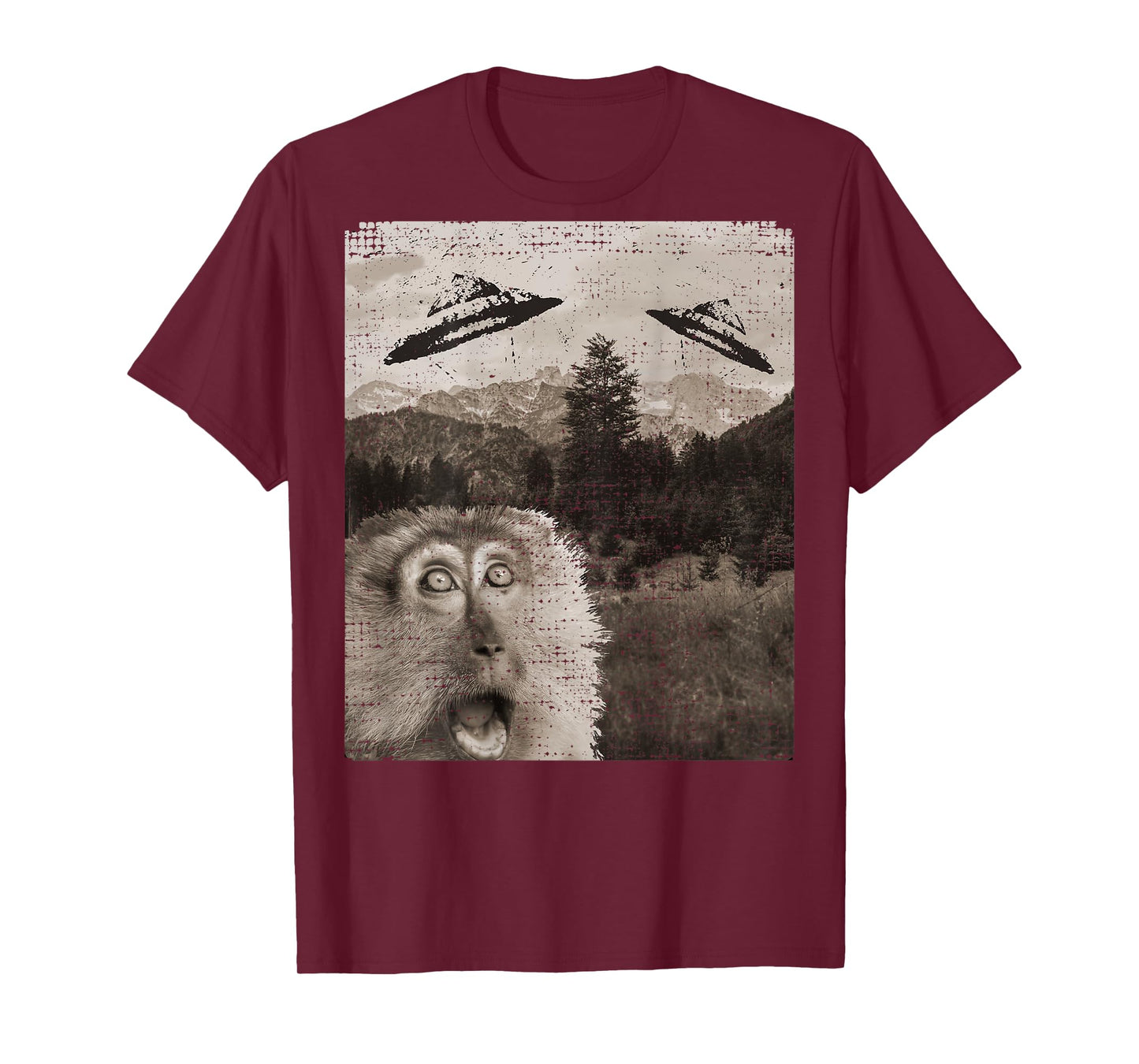Monkey Ape Space UFO Incoming UFO Landing Funny UFO T-Shirt