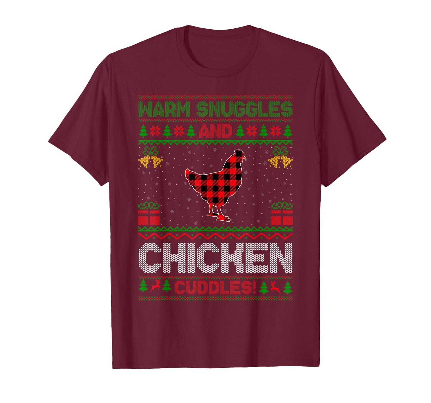 Warm Snuggles Chicken Cuddles Ugly Chicken Bird Christmas T-Shirt