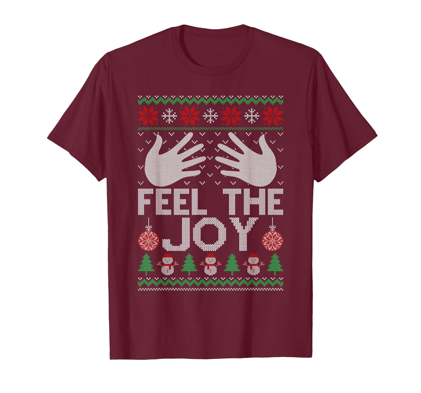 Feel The Joy Merry Christmas Matching Couples Xmas Party T-Shirt