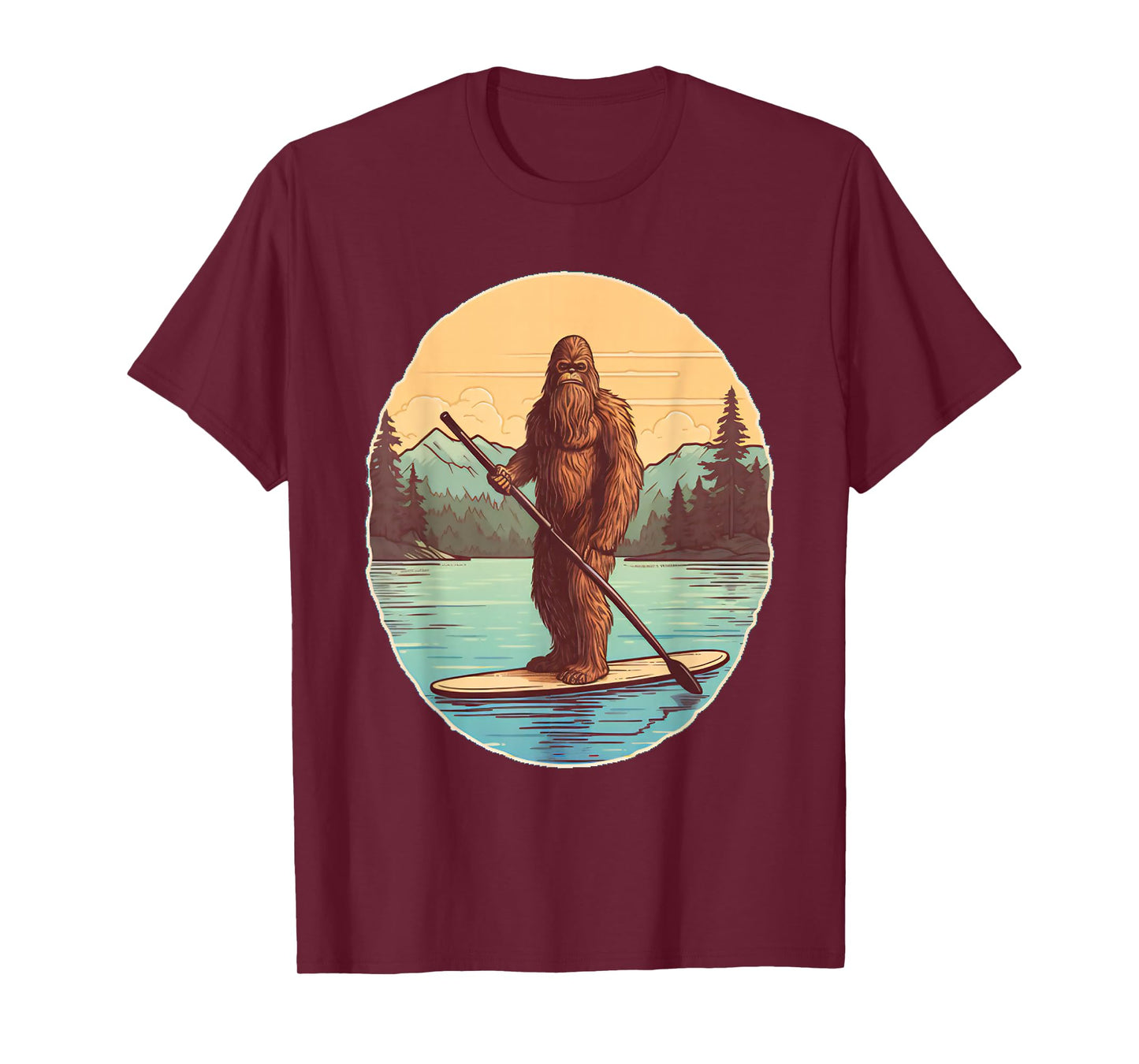 Funny Paddleboarding Bigfoot Paddleboard SUP Paddle Board T-Shirt