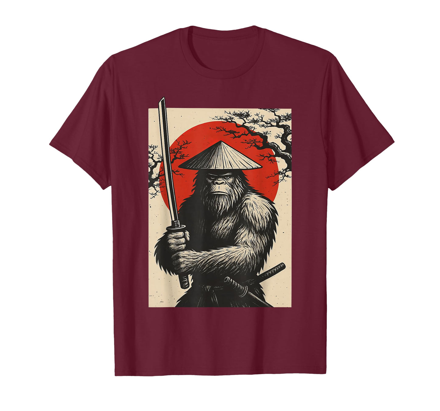 Bigfoot Samurai Japanese Sword Sasquatch T-Shirt