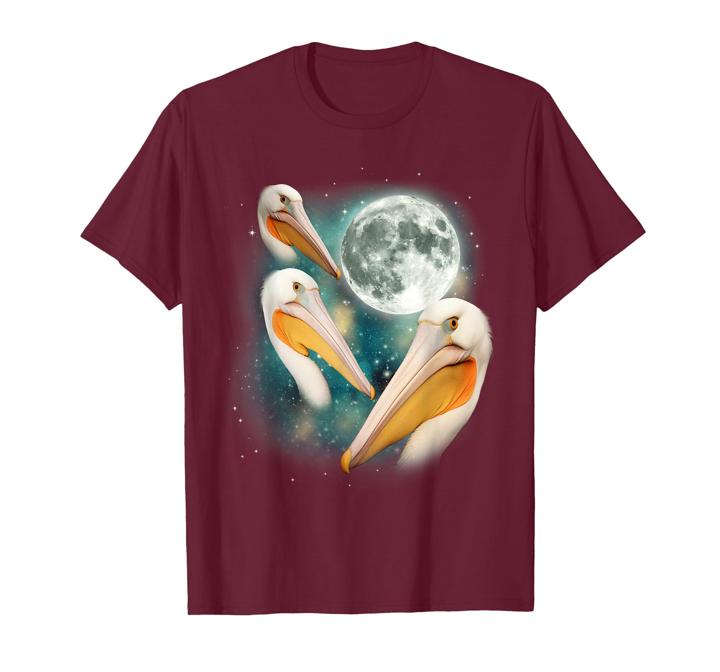 3 Pelican Moon | Three Pelicans 3 Moon Ocean Wildlife Bird T-Shirt