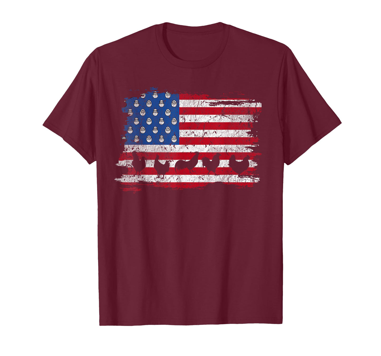American Flag Chicken 4th Of July Farmer Farming Patriotic T-Shirt