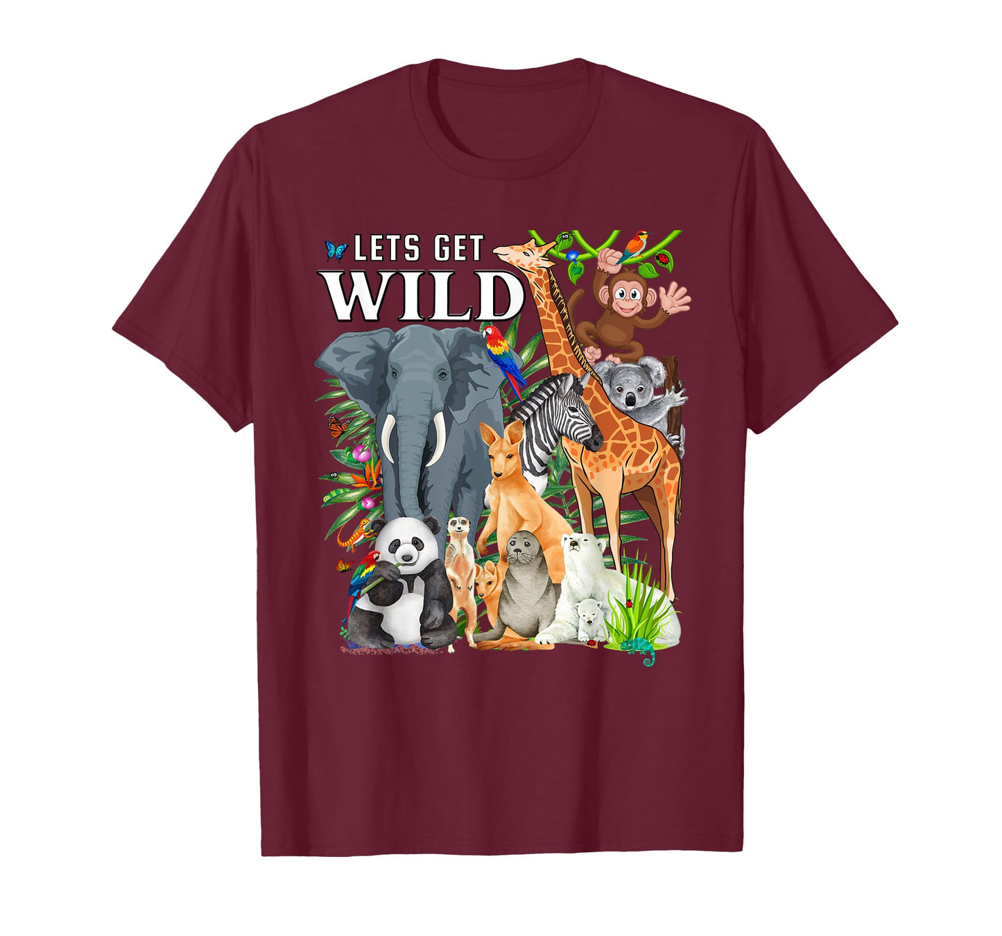 Let's Get Wild Zoo Animals Safari Party A Day At The Zoo T-Shirt