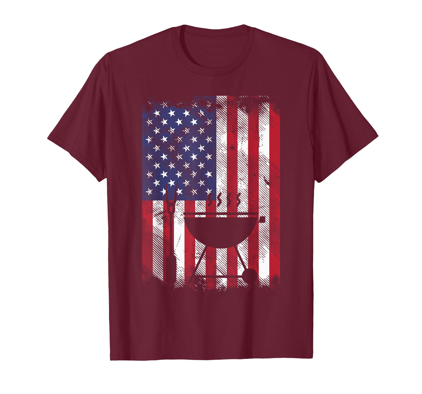 American Flag Bbq Grill Vintage Grilling Smoking Patriotic T-Shirt for Women Men