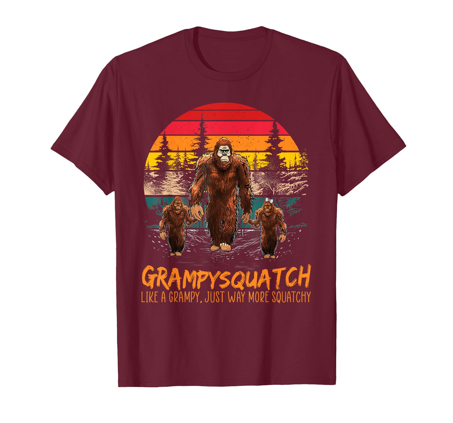 Grampy Squatch Like A Grandpa Just Way More Squatchy Retro T-Shirt