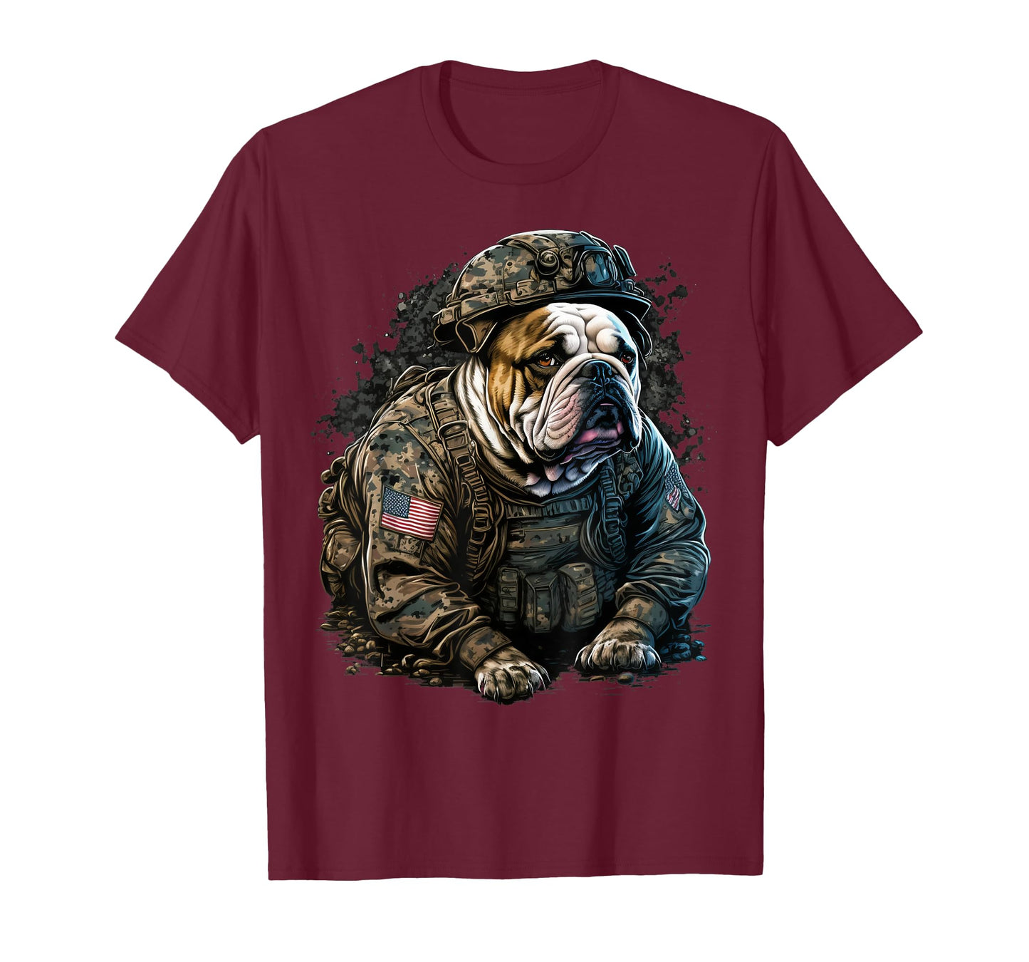 Soldier Bulldog Army Military Bulldog T-Shirt