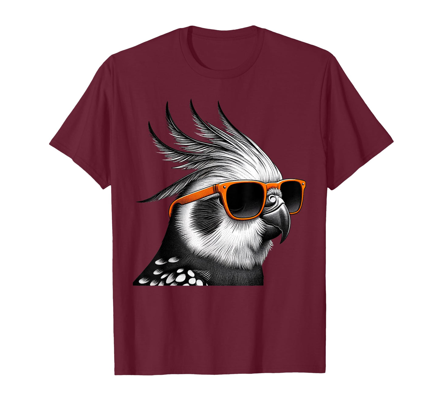 Cool Cockatiel Bird Wearing Sunglasses Graphic Art T-Shirt