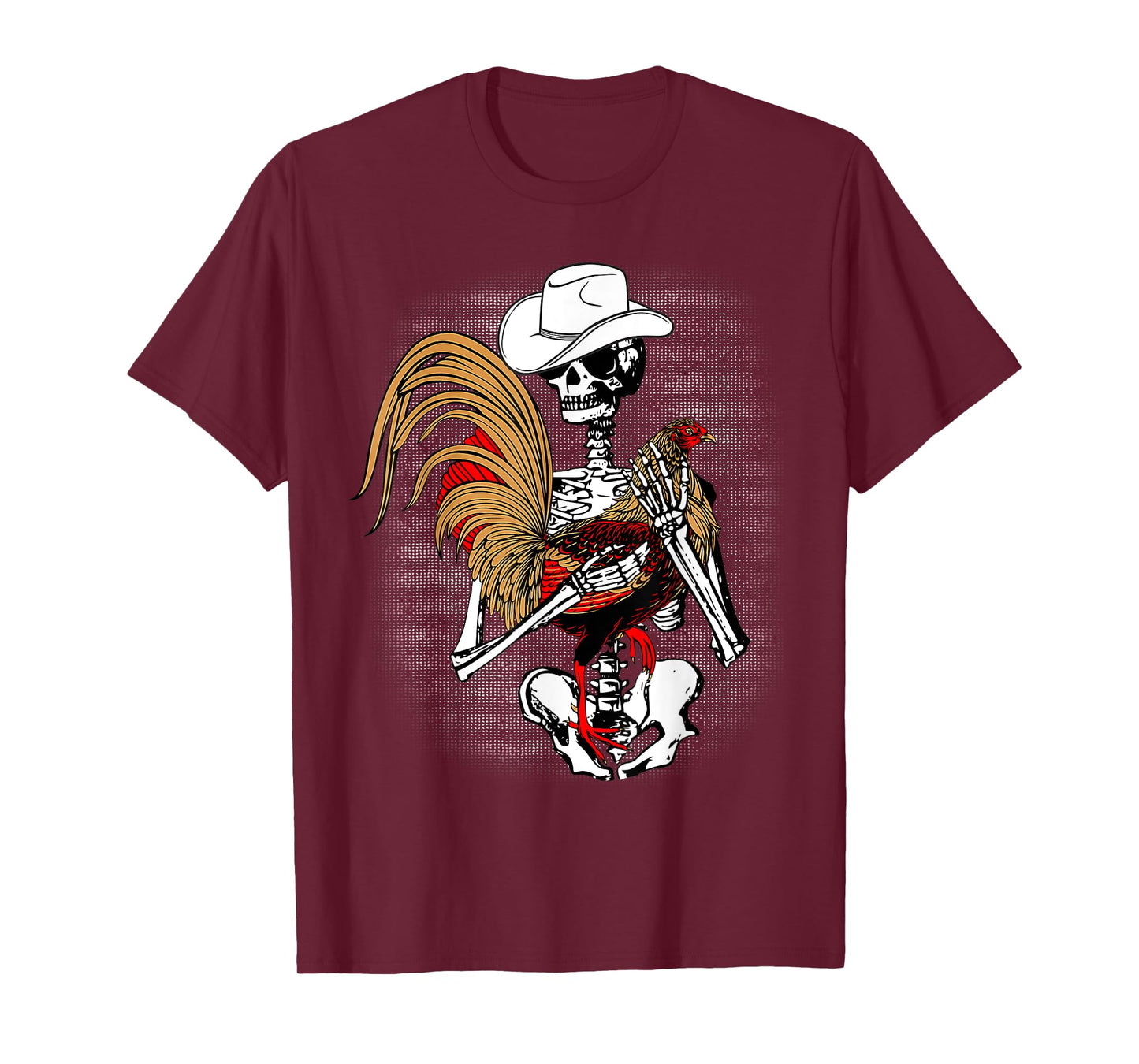 Funny Gallero Red Rooster Chicken Skeleton T-Shirt
