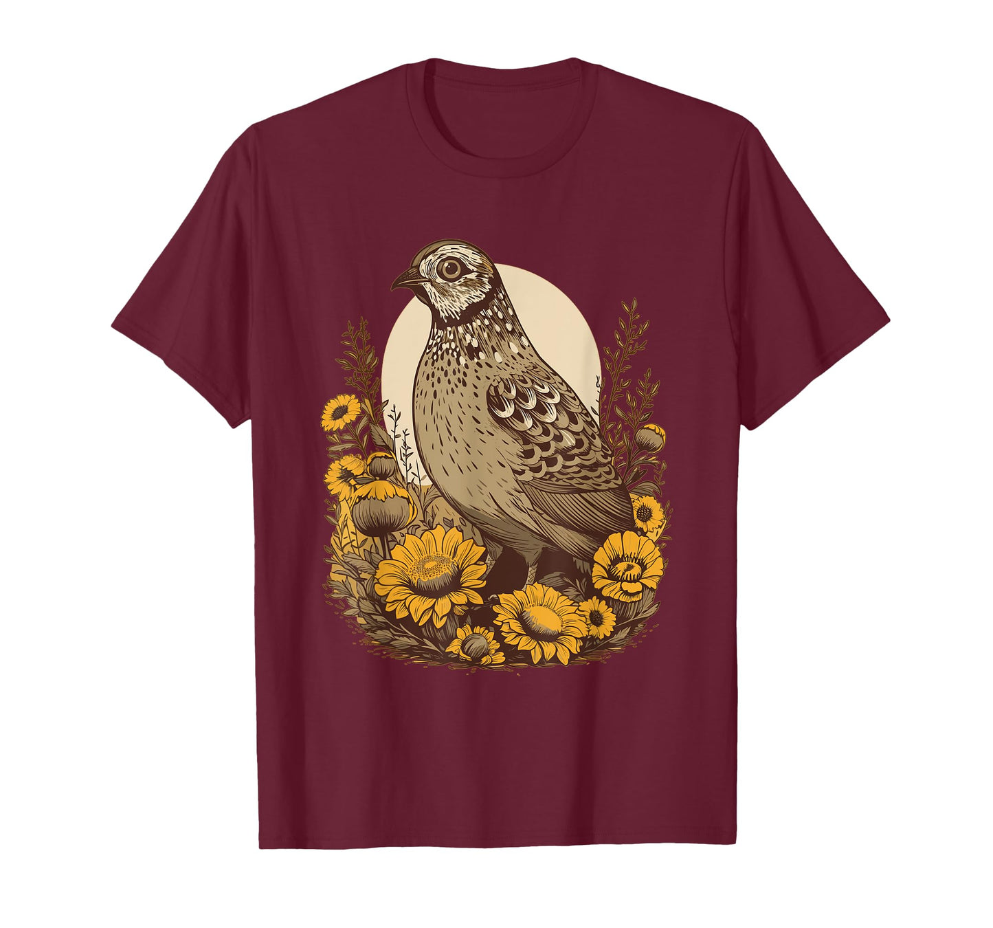 Quail Sunflower Outfit Quail Bird Lovers for Women Girls T-Shirt