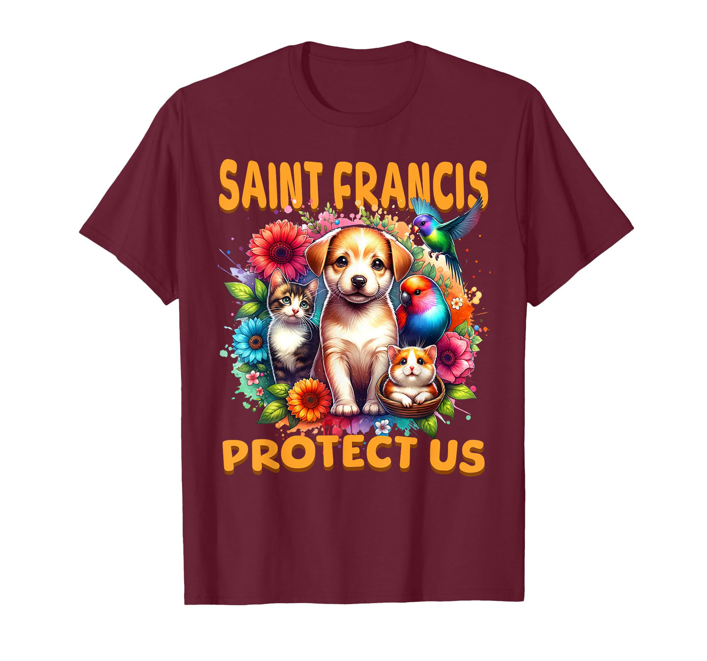 St Francis of Assisi Patron Saint of Animals Cute Catholic T-Shirt