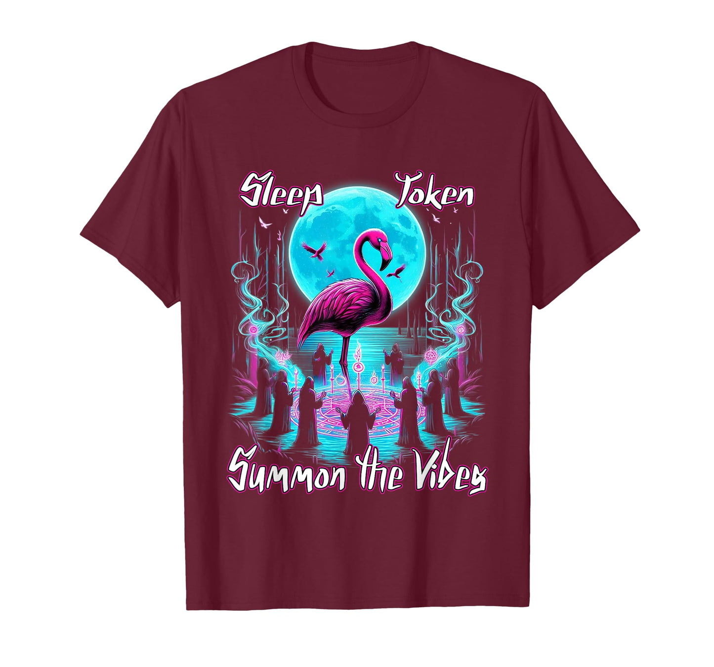 Flamingo Ritual Sleep Token Aesthetic Moon Vibes T-Shirt
