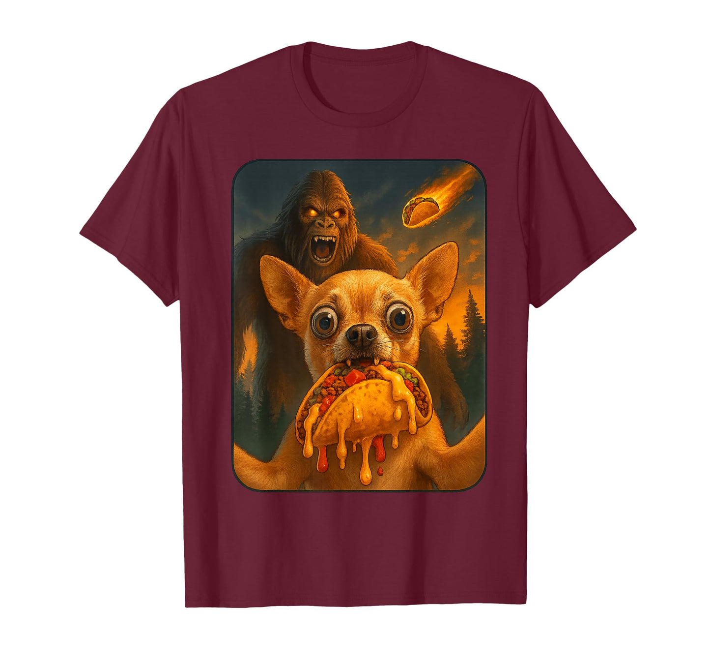 Chihuahua Shirt for Men Funny Bigfoot Taco Tuesday T-Shirt