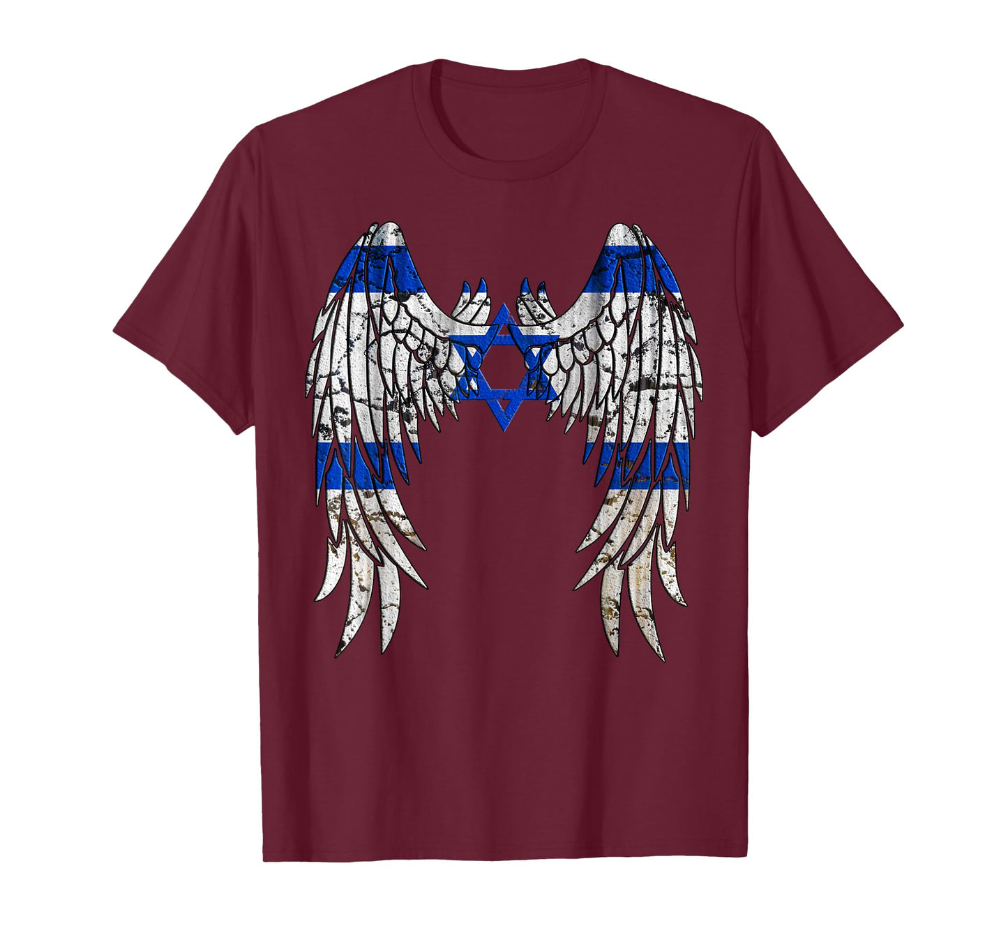 Jerusalem Israeli Angel Wings Hebrew Star David Israel Flag T-Shirt