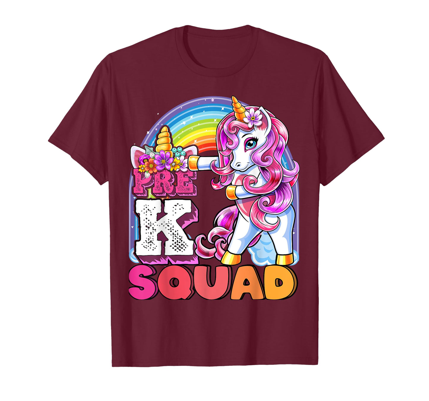 Pre-K Squad Flossing Unicorn Back to School Girls Gift T-Shirt