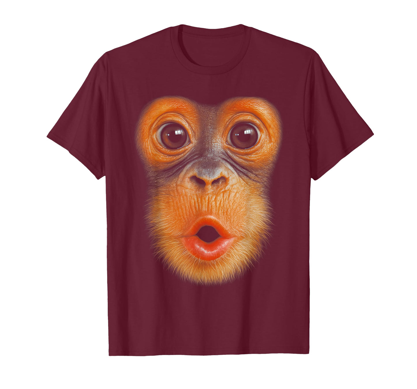 HUGvyn Monkey Blowing Face Monkey Halloween Costume Outfit T-Shirt