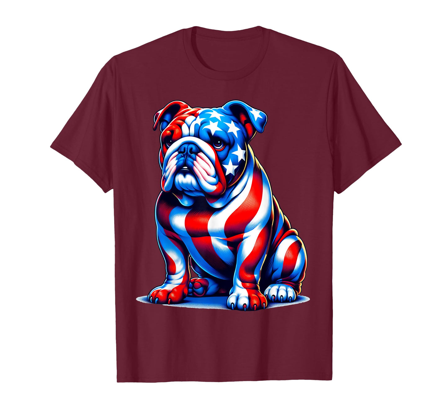 Cute English Bulldog USA Flag Women Dog Lover 4th Of July T-Shirt