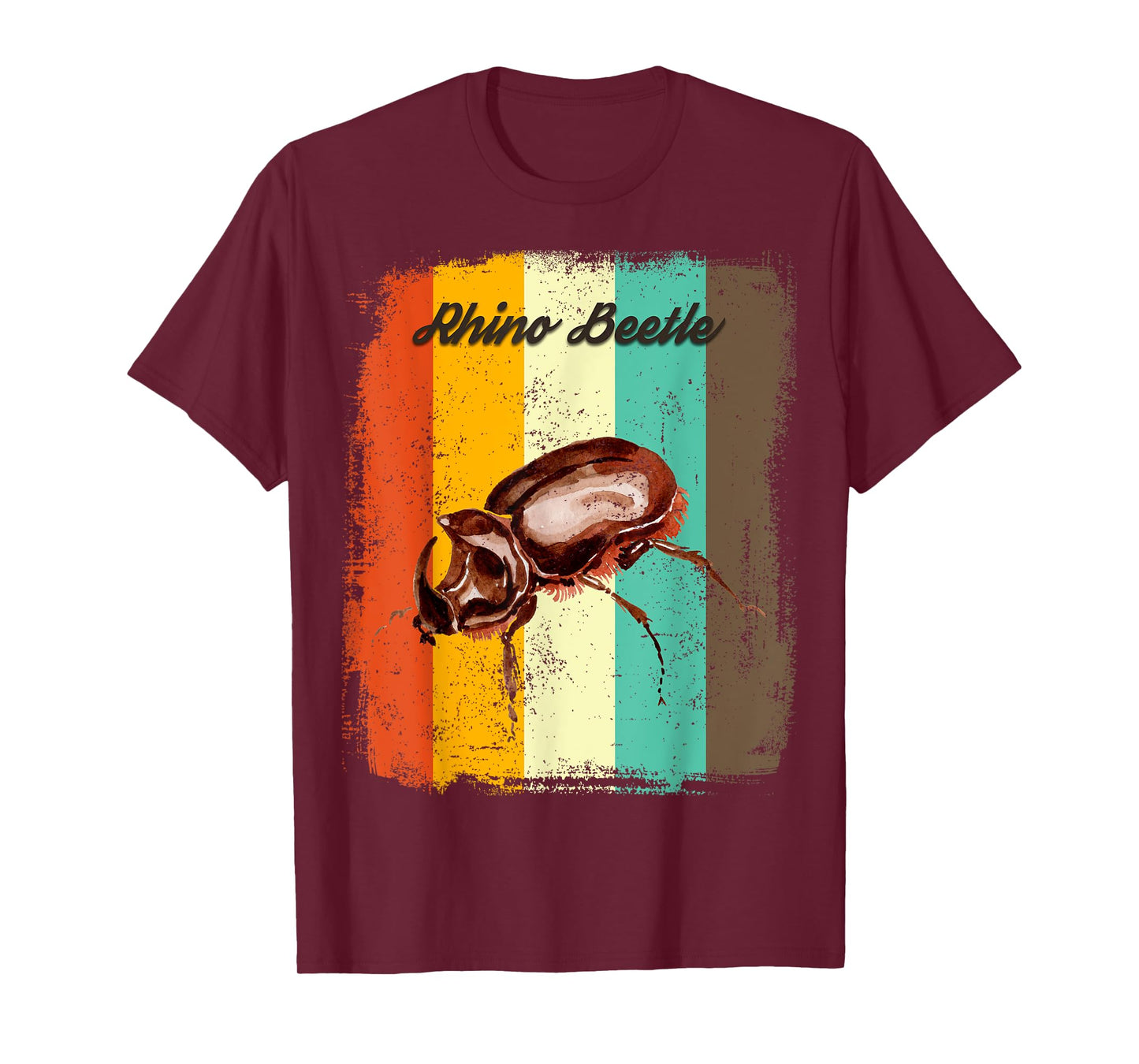 Rhino Beetle Dynastinae Retro 70s Vintage Insect Lover Art T-Shirt