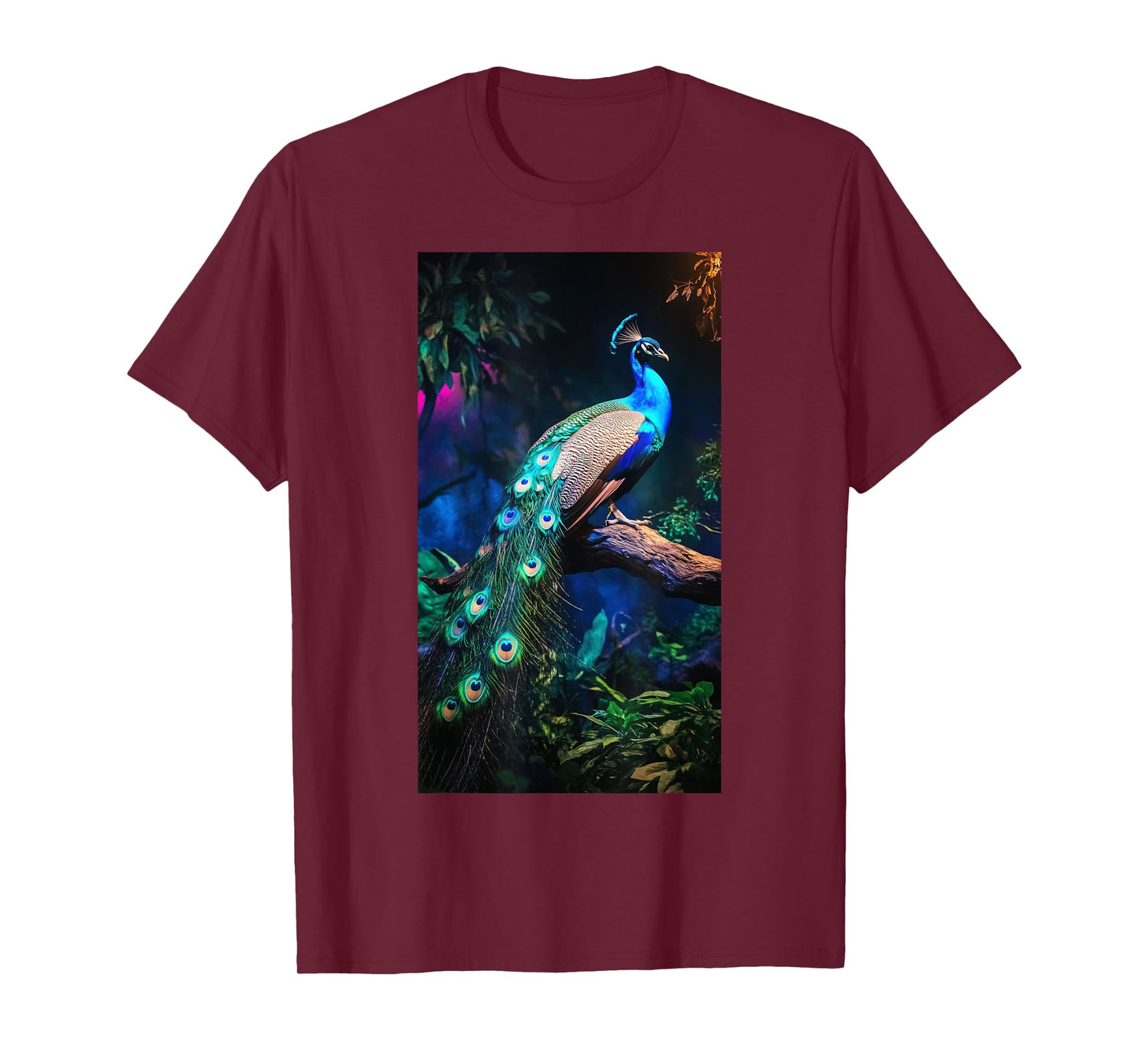 Peacock Branch Colorful Wildlife Nature lover T-Shirt