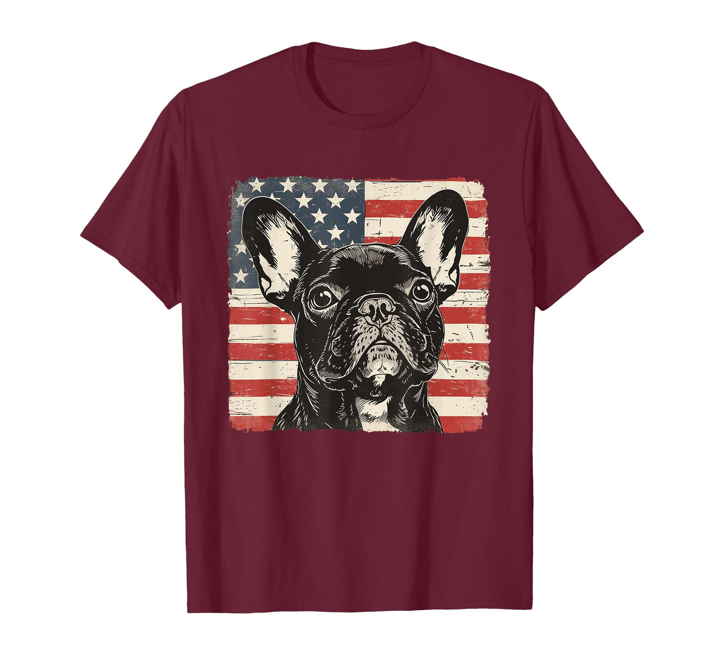 French Bulldog Dog Pop Art USA Flag Shirt July 4th Men Women T-Shirt