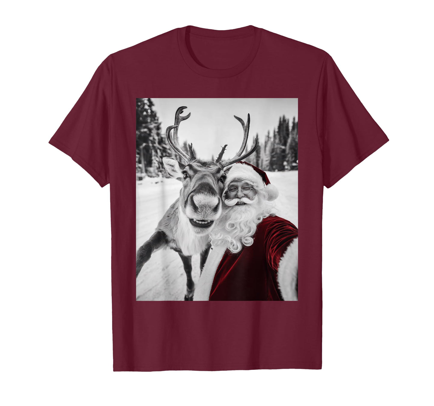 Reindeer Selfie Christmas Party Selfie Funny Reindeer Xmas T-Shirt