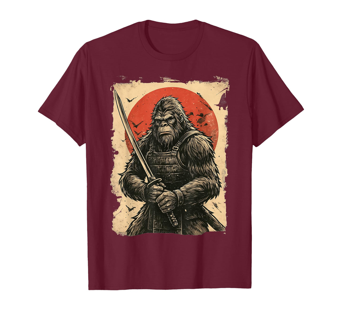 Bigfoot Samurai Japanese Sword Sasquatch T-Shirt