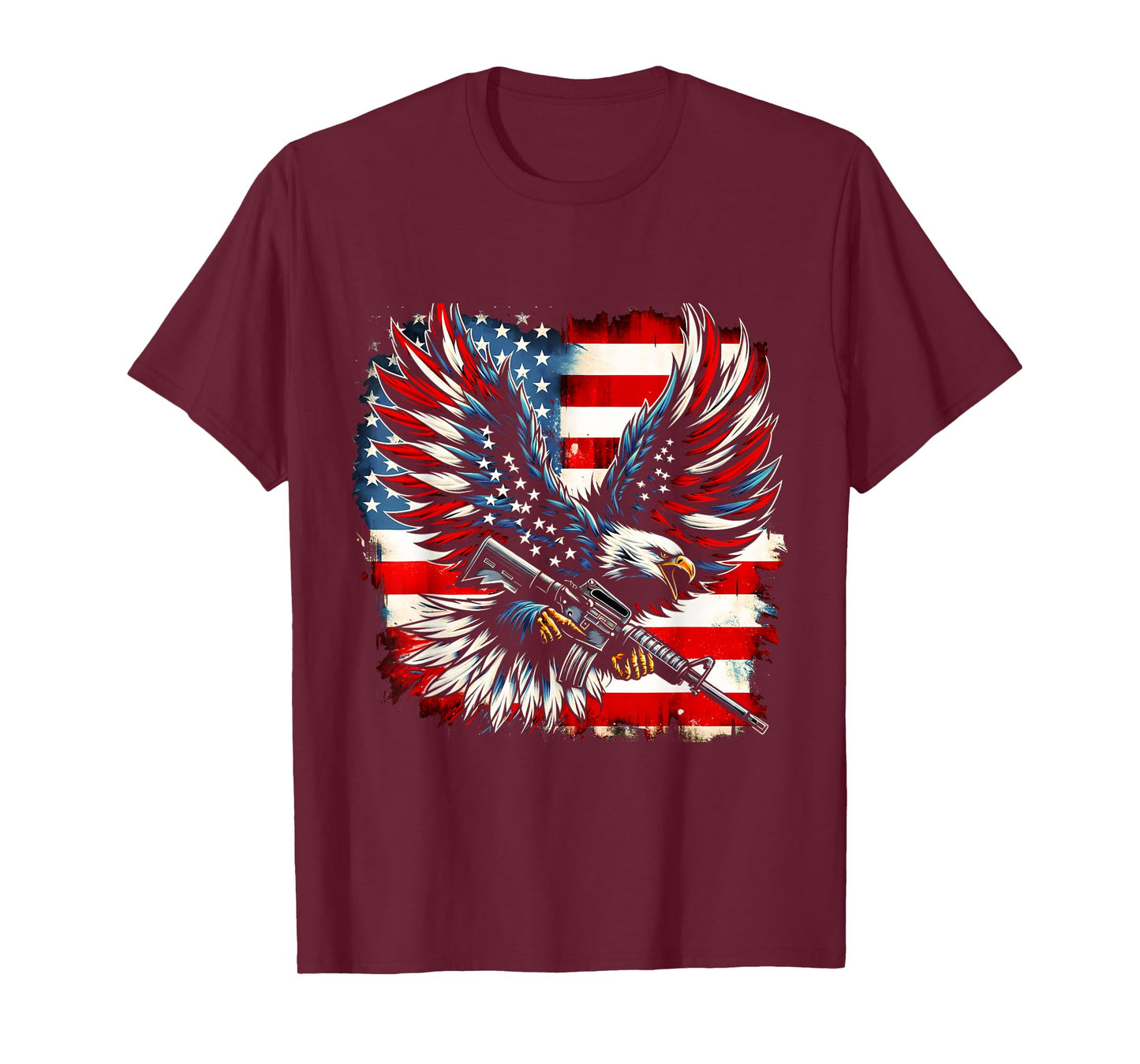 American Flag Eagle with Rifle T-Shirt
