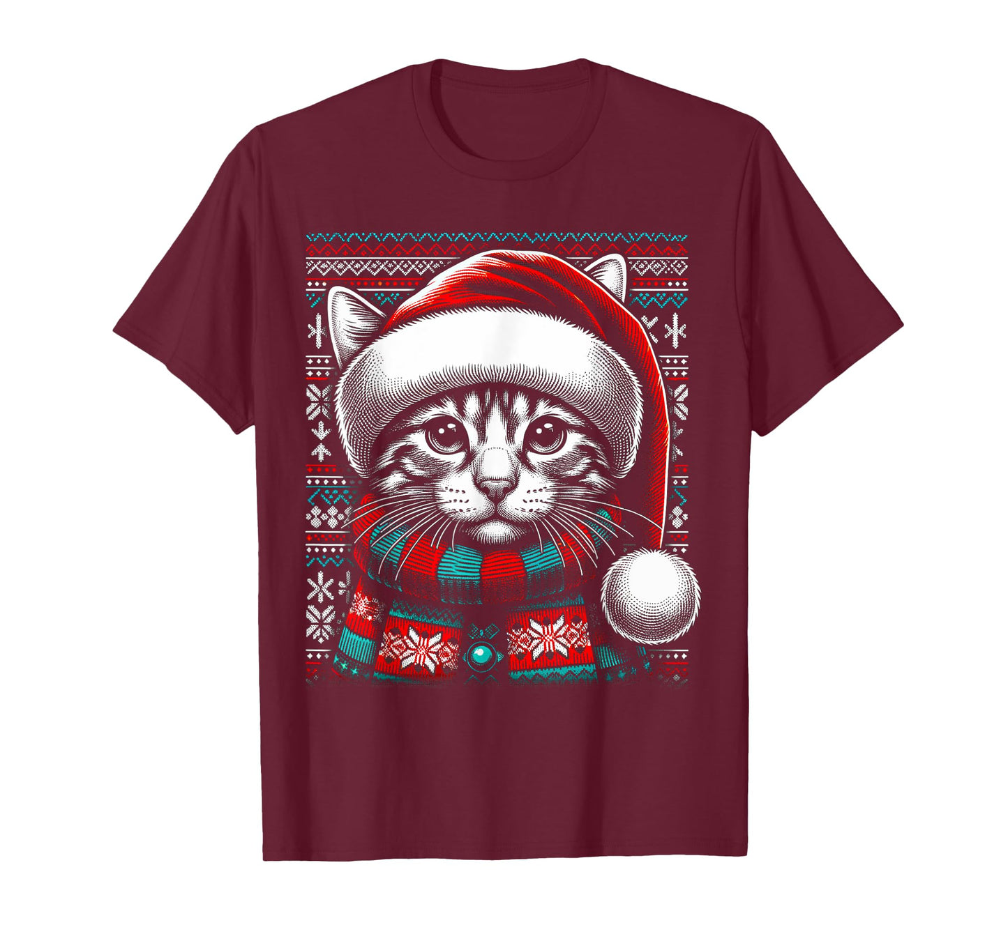 Christmas Cat Lover Funny Festive Holidays Cute Kitten Xmas T-Shirt for Men Women Kids