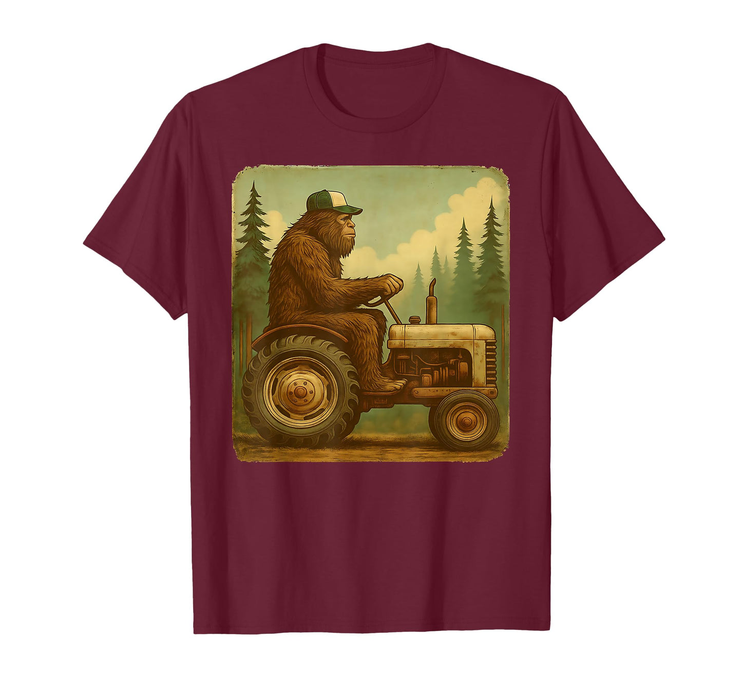 Bigfoot Tractor Farmer Design for Men Farming Farm Dad T-Shirt