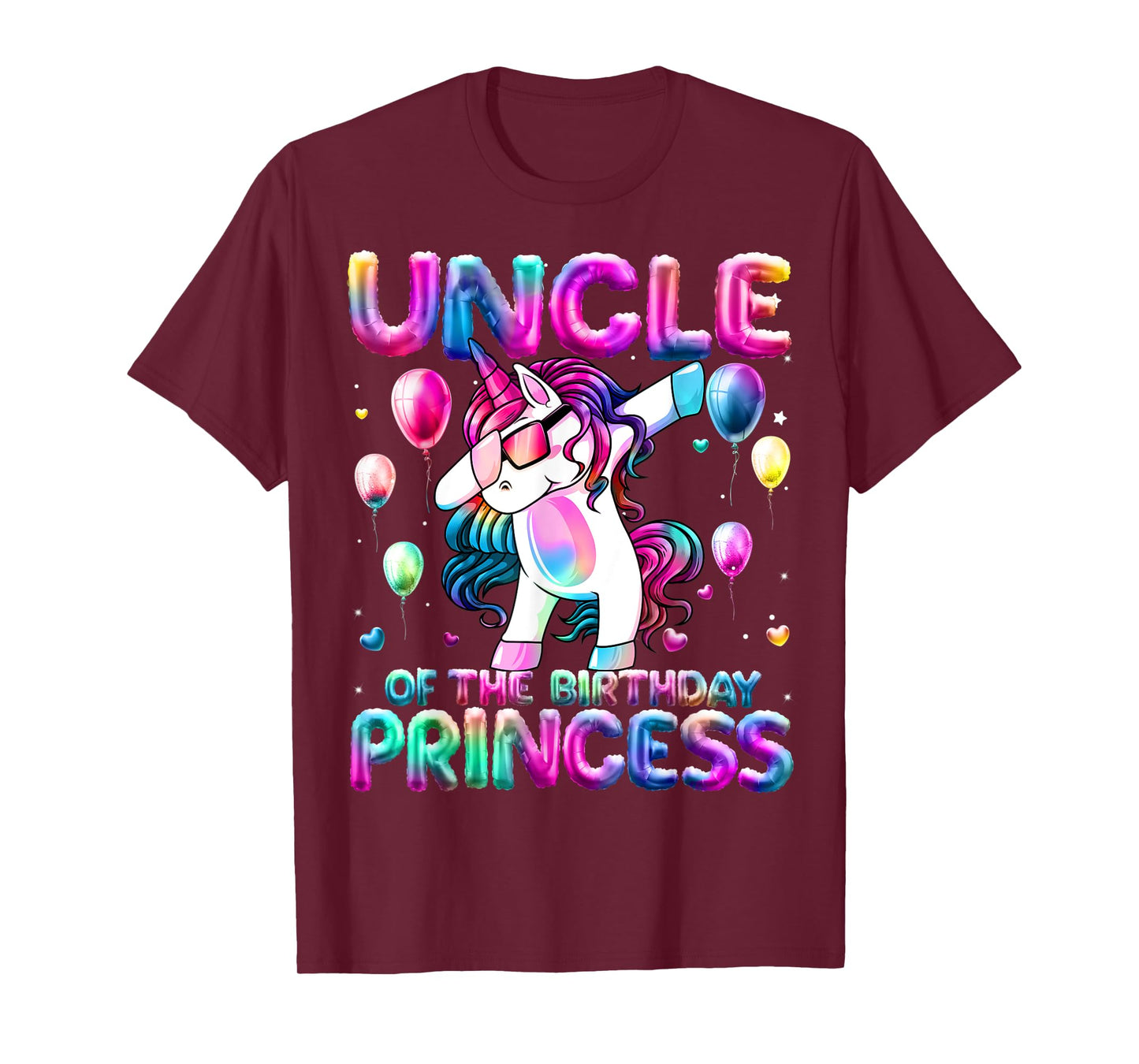 Uncle of the Birthday Princess Girl Dabbing Unicorn Uncle T-Shirt