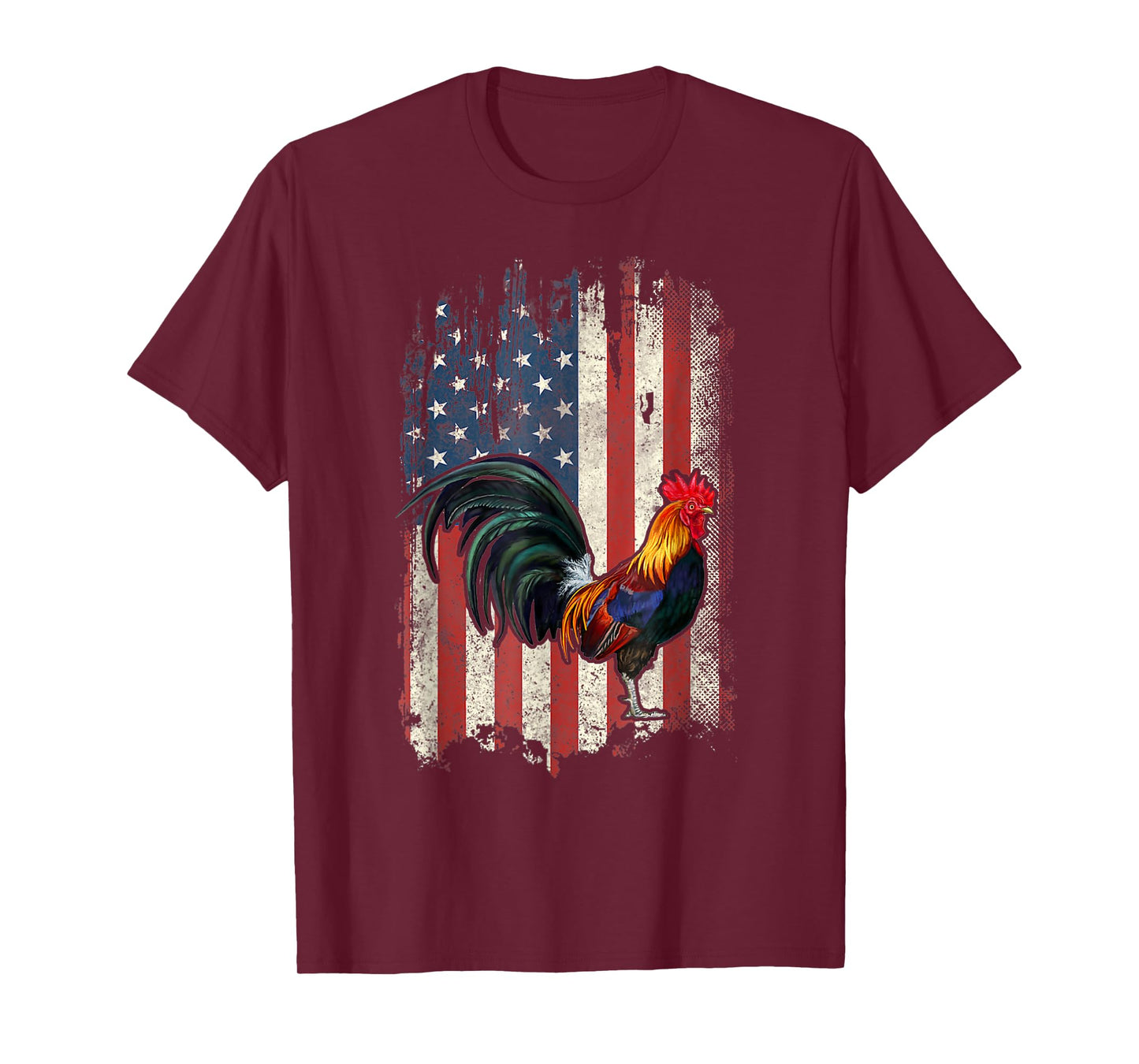 American Flag Cock Fighting rooster Chicken T-Shirt for Women Men