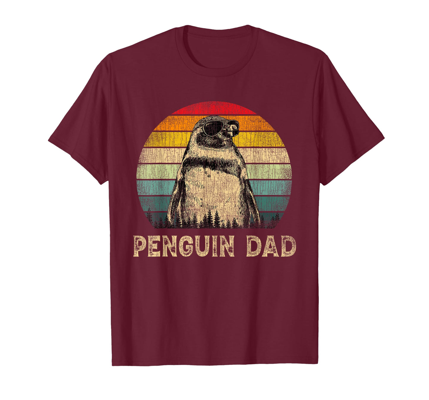 Vintage Penguin Dad Penguin Lovers Daddy Father's Day T-Shirt