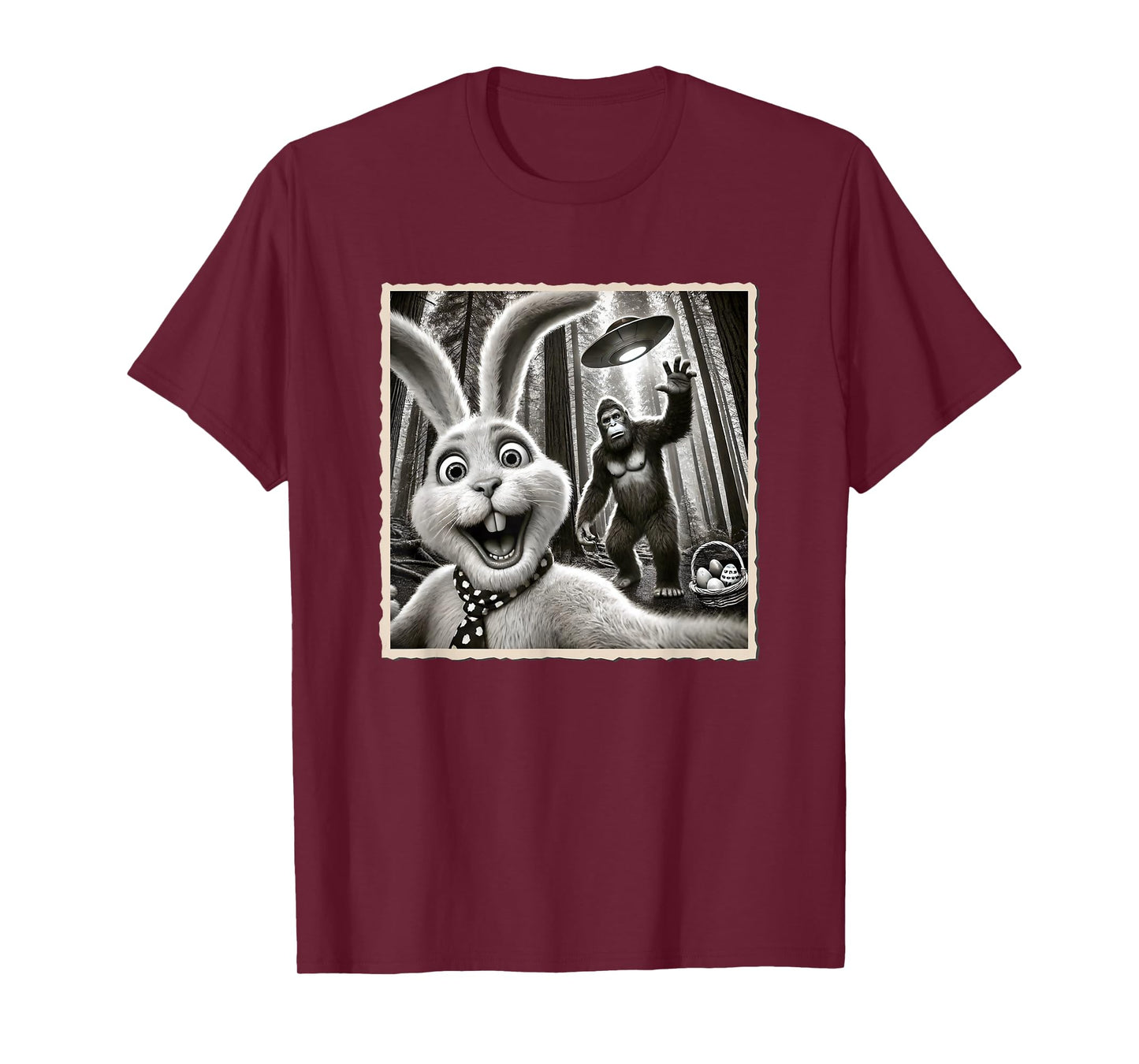Easter Bunny Selfie With Bigfoot | Funny Easter, Bunny T-Shirt