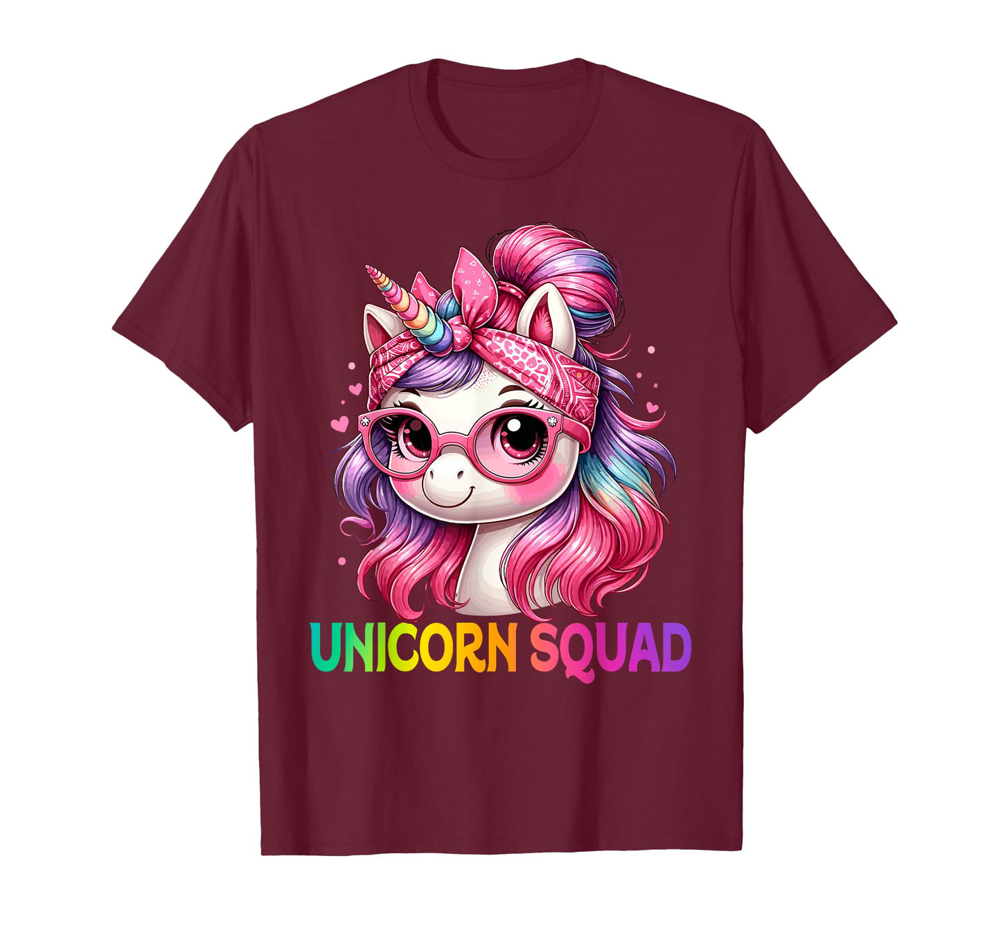 Unicorn Squad - Graceful Unicorn with leopard Bandana T-Shirt