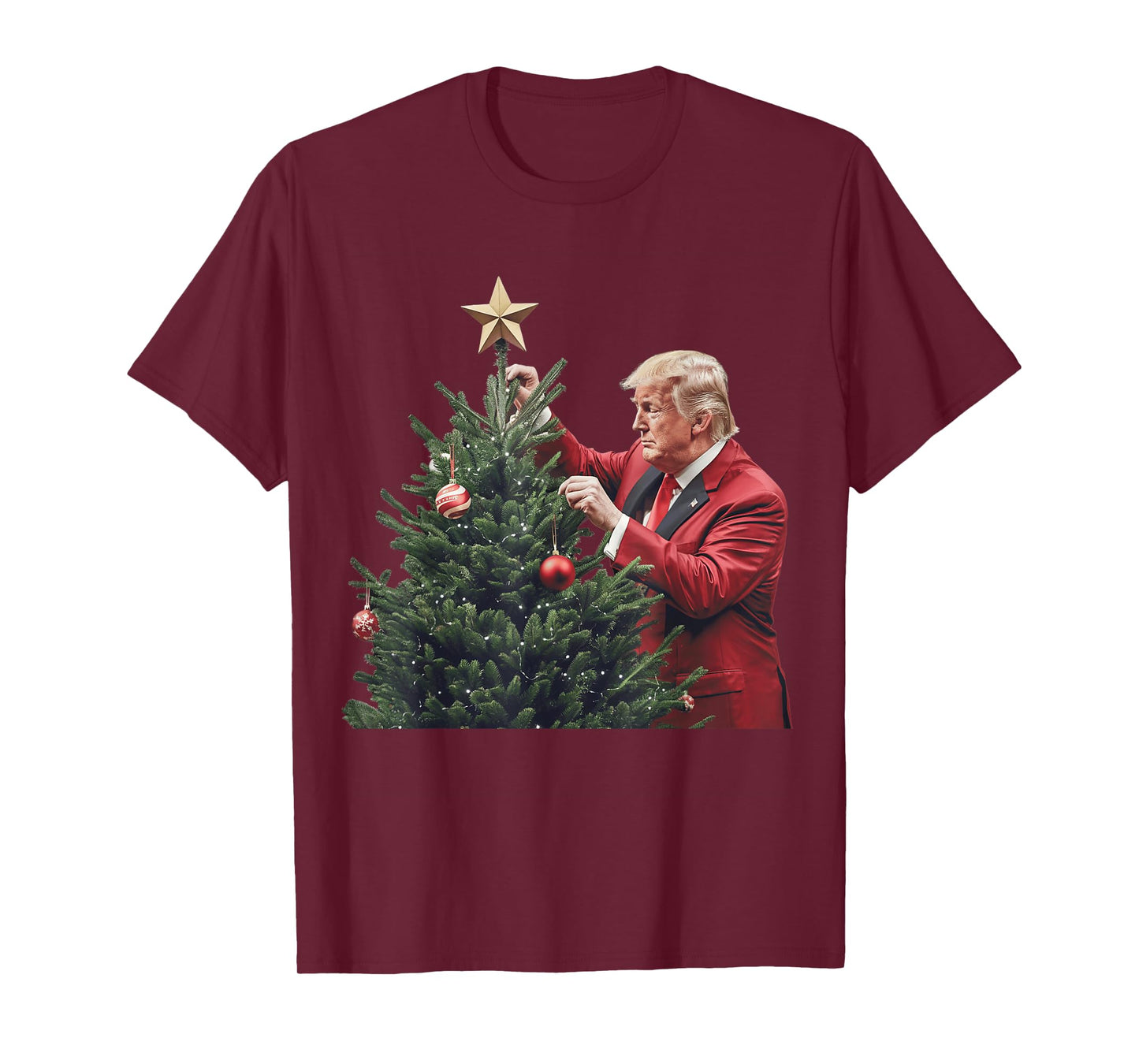Donald Trump Traditional Christmas Tree Xmas USA President T-Shirt