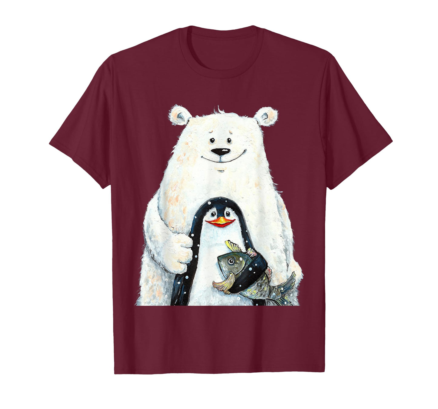 cute Polar bear and penguin bird fish lovers animal friends T-Shirt