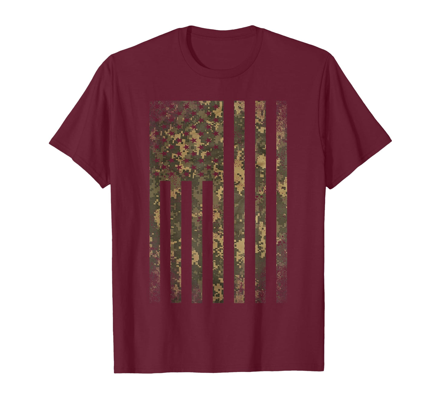 Camouflage American Flag Print Camo Military Tactical Gifts T-Shirt
