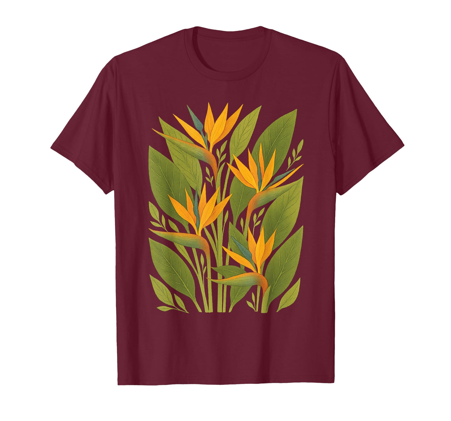 Bird of Paradise Flower Plant South Africa Pattern T-Shirt