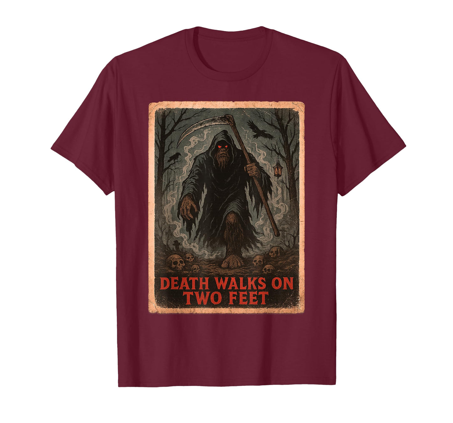 Grim Reaper Bigfoot - Funny Halloween Sasquatch Poster T-Shirt