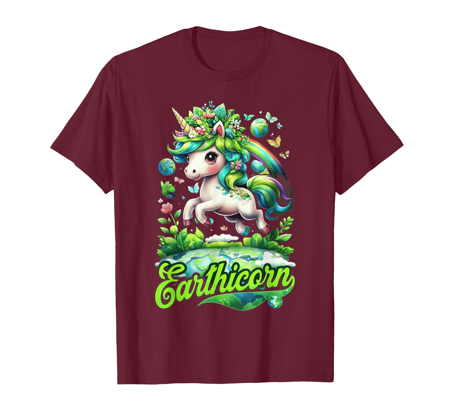 Earthicorn Unicorn Earth Day T-Shirt Kids Girls Go Green T-Shirt
