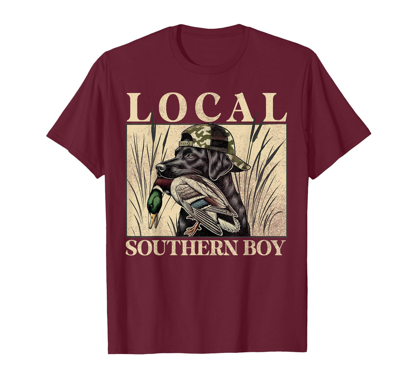 Local Southern Boy Duck Hunting Black Lab Outdoor Vintage T-Shirt