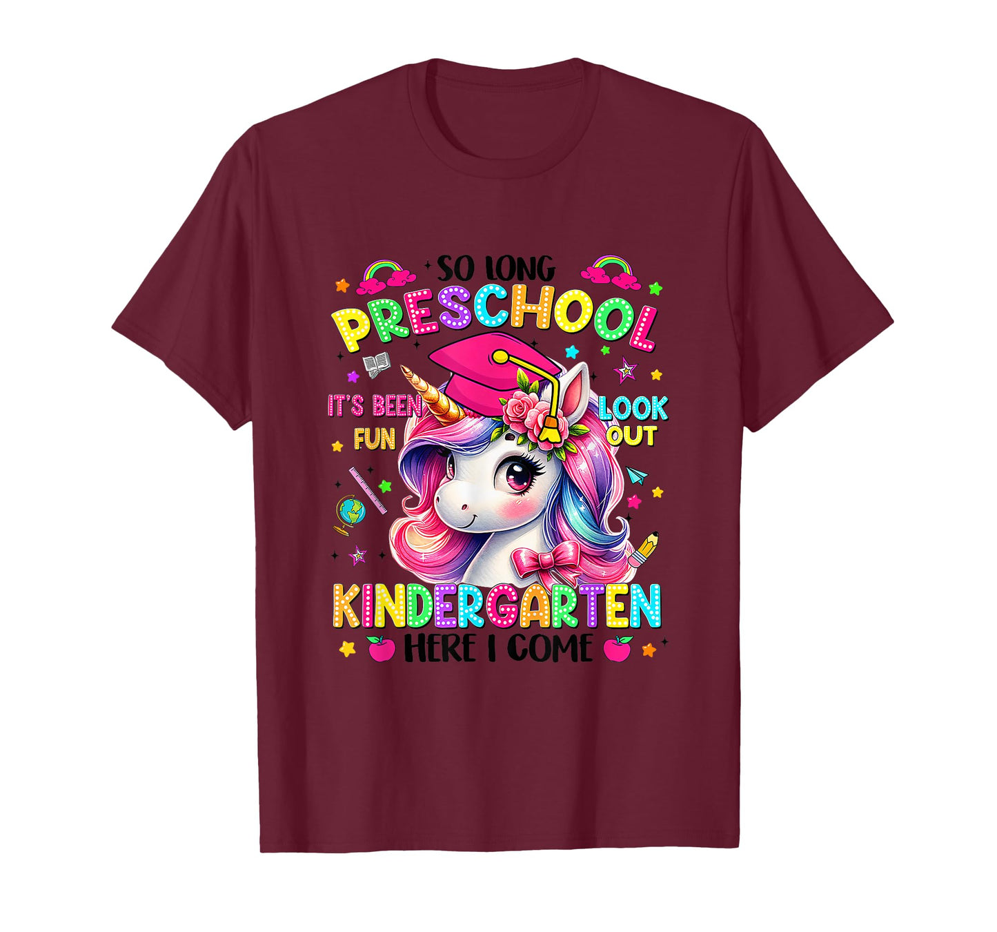 Kids So Long Preschool Graduation Graduate Unicorn Kids T-Shirt